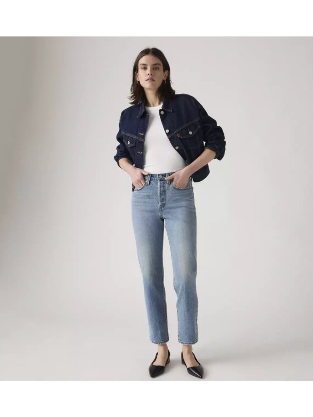 Levi's 32x28 Premium Wedgie Straight Ankle Women's Jeans Invest Access Med Wash